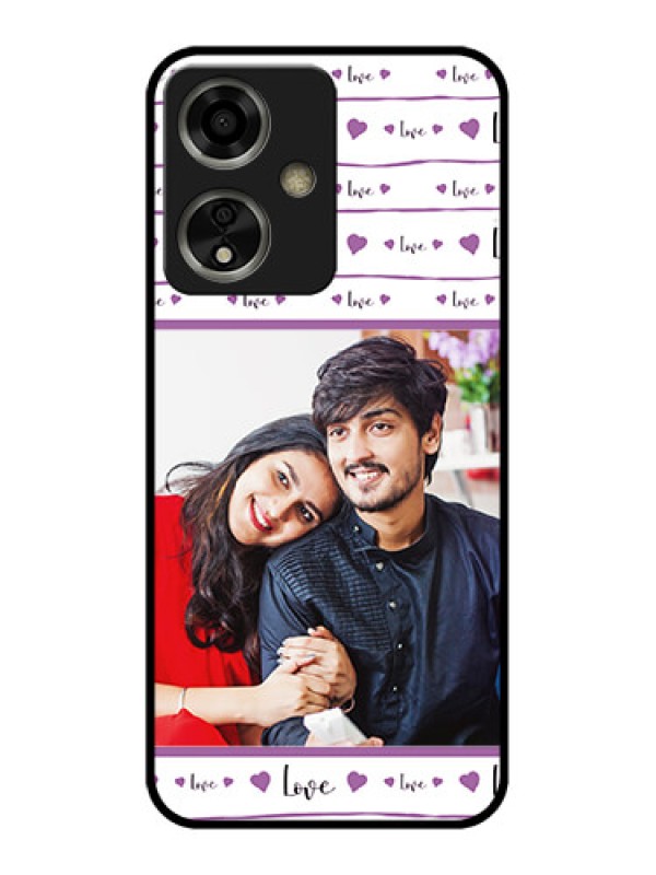 Custom Oppo A59 5G Custom Glass Phone Case - Couples Heart Design