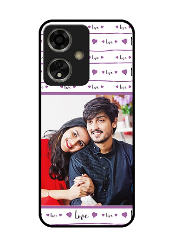 Oppo A59 5G Custom Glass Phone Case - Couples Heart Design