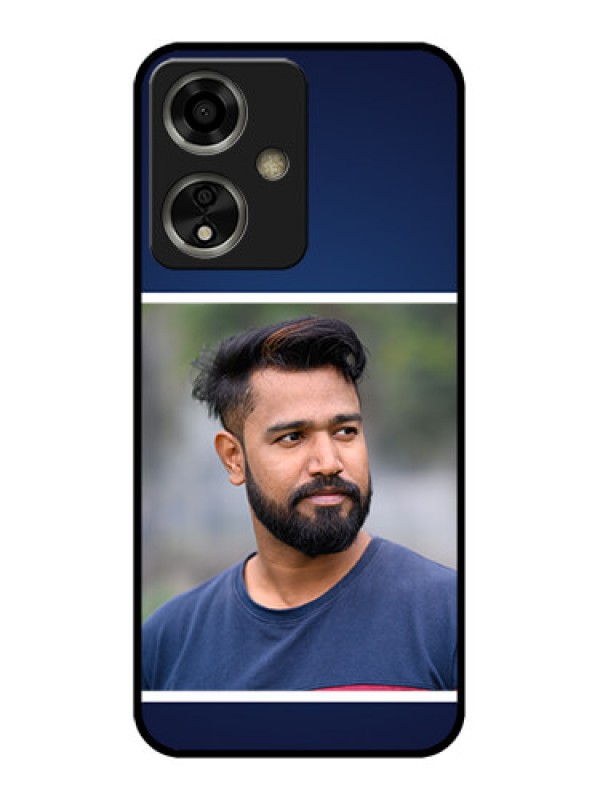 Custom Oppo A59 5G Custom Glass Phone Case - Simple Royal Blue Design