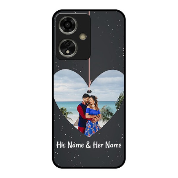 Oppo A59 5G Custom Glass Phone Case - Hanging Heart Design