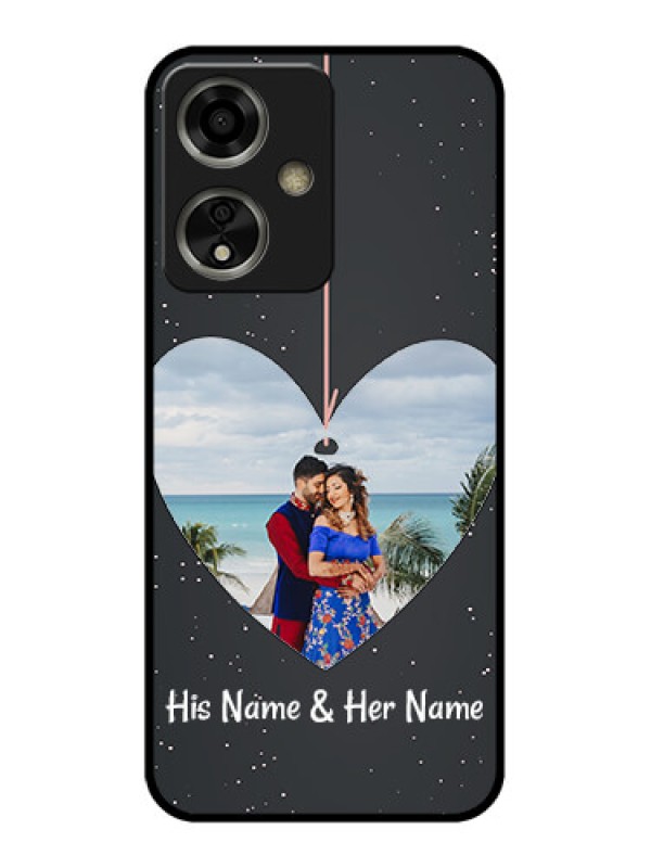 Custom Oppo A59 5G Custom Glass Phone Case - Hanging Heart Design