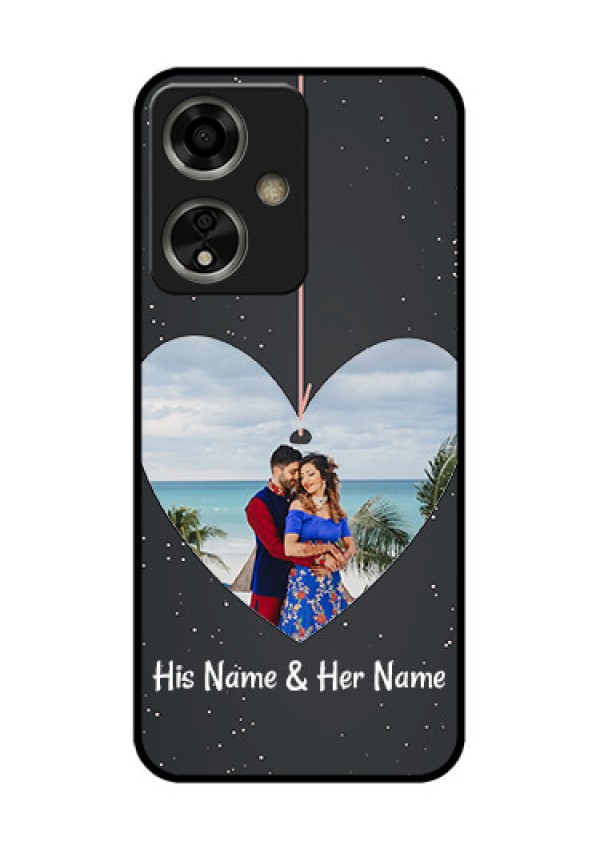 Oppo A59 5G Custom Glass Phone Case - Hanging Heart Design