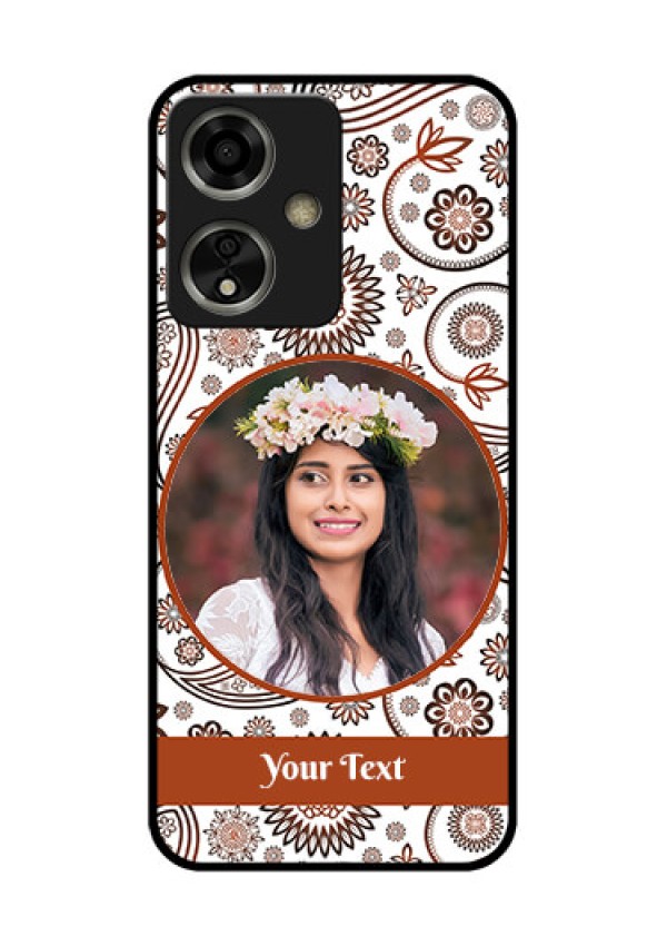 Oppo A59 5G Custom Glass Phone Case - Abstract Flower Design