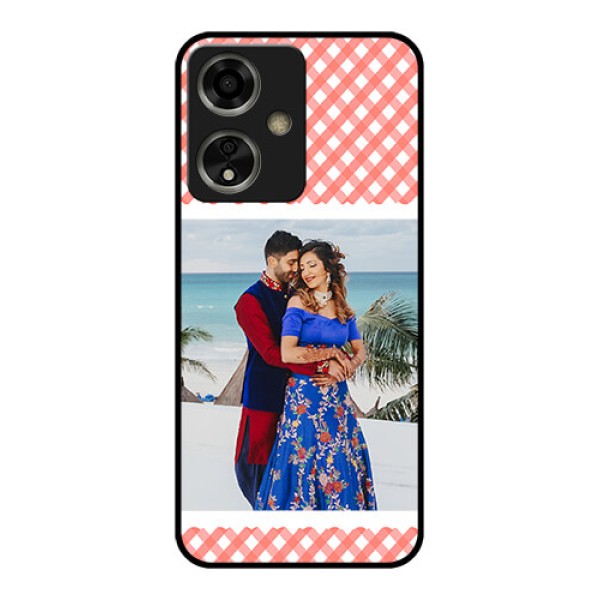 Oppo A59 5G Custom Glass Phone Case - Pink Pattern Design