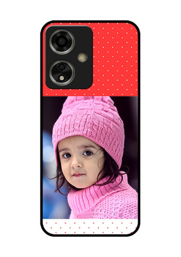 Oppo A59 5G Custom Glass Phone Case - Red Pattern Design
