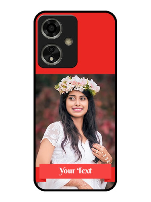 Custom Oppo A59 5G Custom Glass Phone Case - Simple Red Color Design