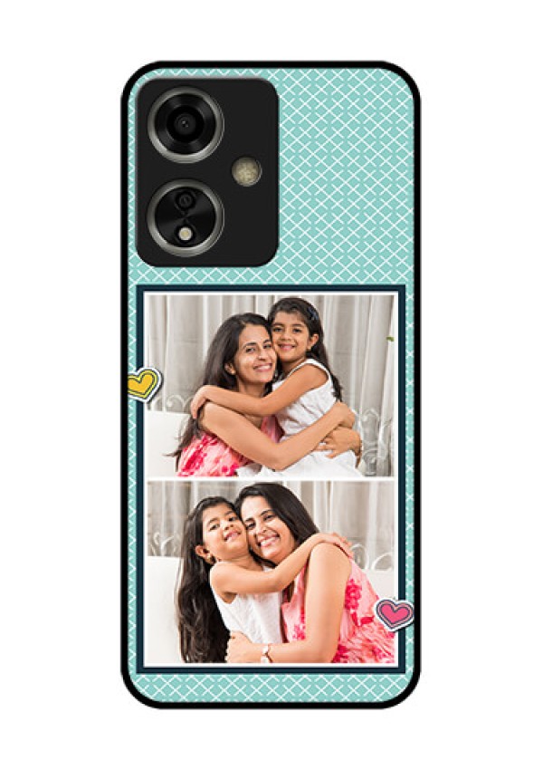 Oppo A59 5G Custom Glass Phone Case - 2 Image Holder With Pattern Design