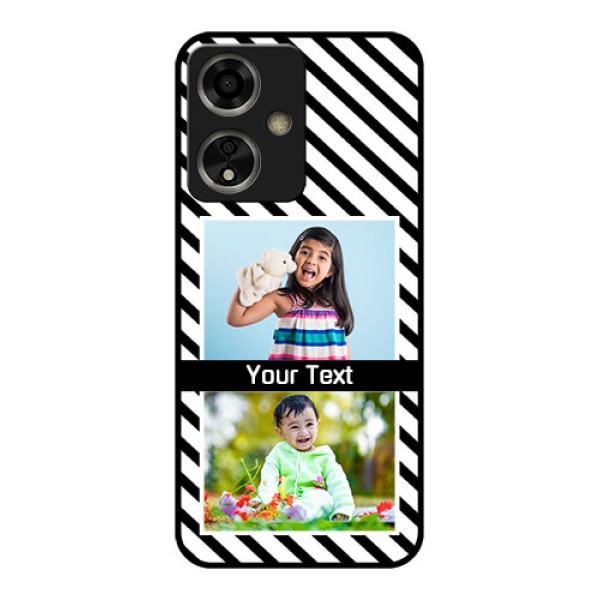 Oppo A59 5G Custom Glass Phone Case - Black And White Stripes Design Oppo A59 5G Custom Glass Phone Case - Black And White Stripes Design