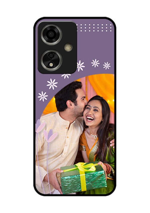 Oppo A59 5G Custom Glass Phone Case - Lavender Flowers Design