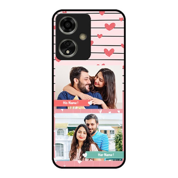 Oppo A59 5G Custom Glass Phone Case - Photo With Heart Design