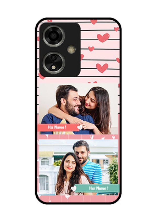 Oppo A59 5G Custom Glass Phone Case - Photo With Heart Design