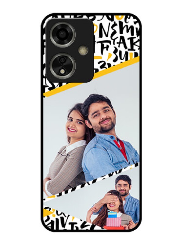 Custom Oppo A59 5G Custom Glass Phone Case - Letters Pattern Design