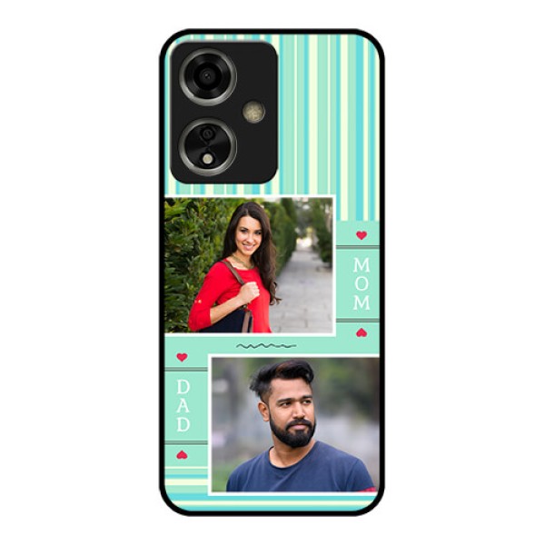 Oppo A59 5G Custom Glass Phone Case - Mom & Dad Pic Design