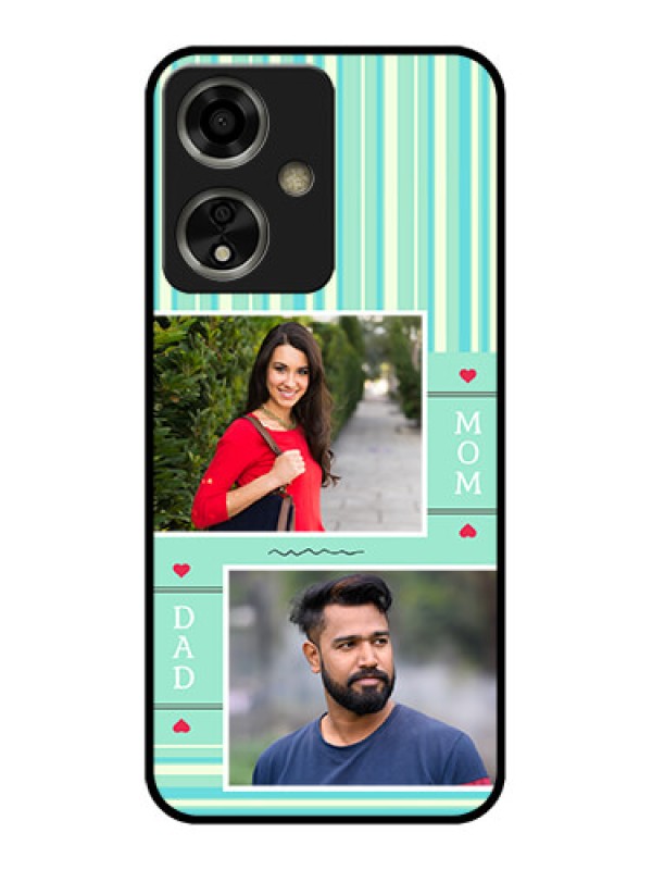 Custom Oppo A59 5G Custom Glass Phone Case - Mom & Dad Pic Design