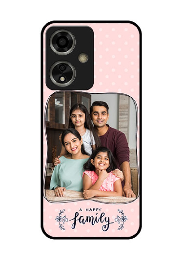 Oppo A59 5G Custom Glass Phone Case - Family With Dots Design