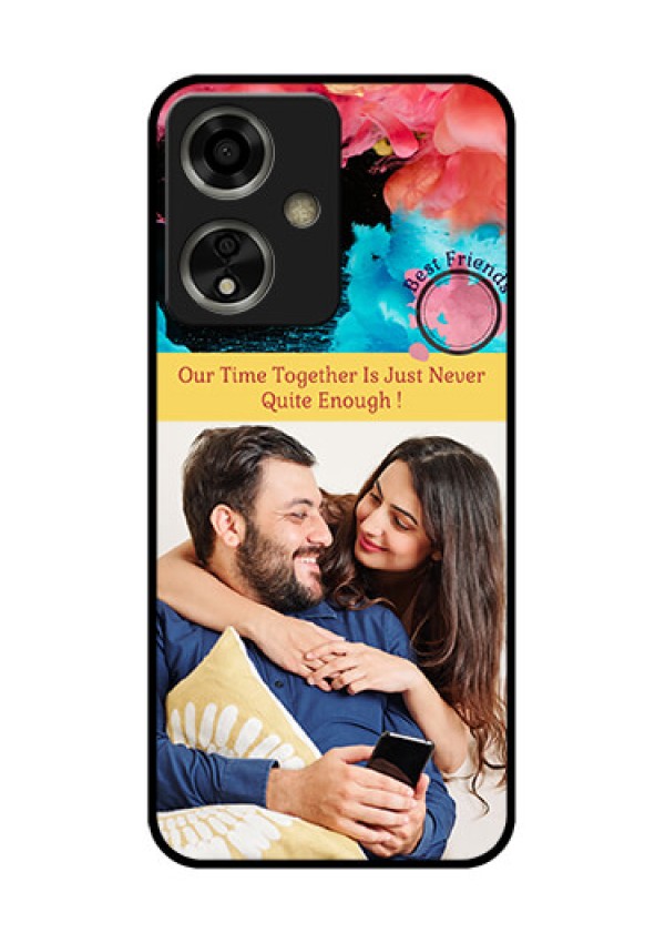 Oppo A59 5G Custom Glass Phone Case - Quote With Acrylic Painting Design