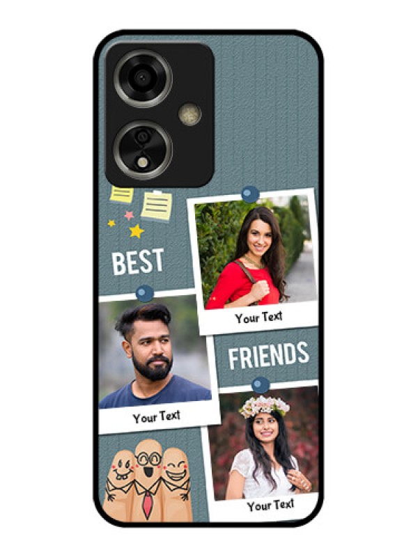 Custom Oppo A59 5G Custom Glass Phone Case - Sticky Frames And Friendship Design