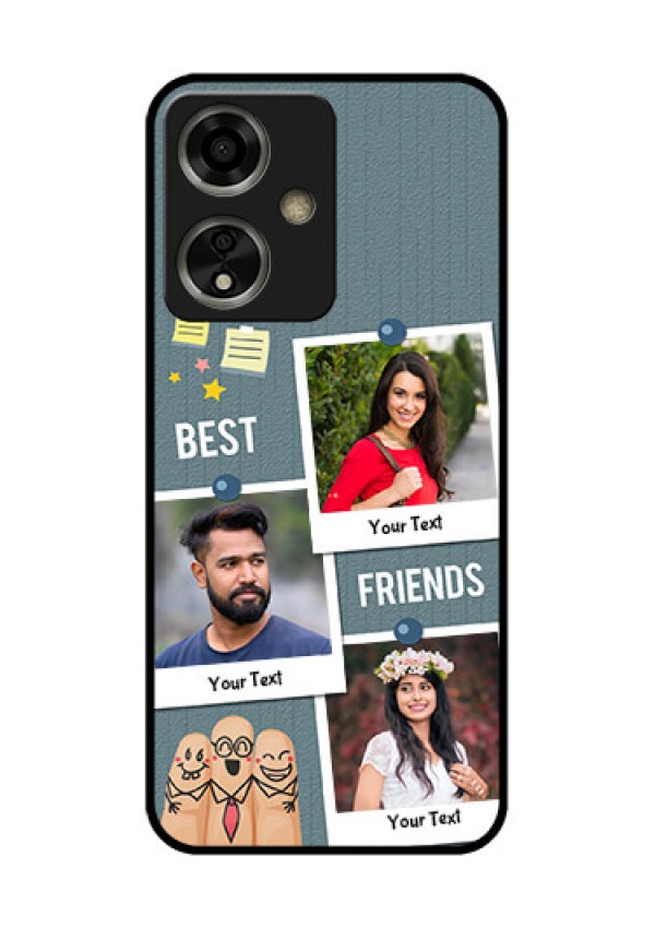 Oppo A59 5G Custom Glass Phone Case - Sticky Frames And Friendship Design