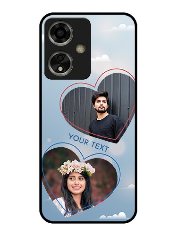 Custom Oppo A59 5G Custom Glass Phone Case - Blue Color Couple Design