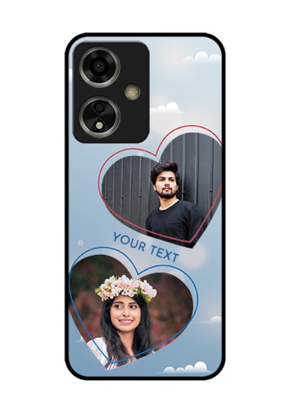 Oppo A59 5G Custom Glass Phone Case - Blue Color Couple Design