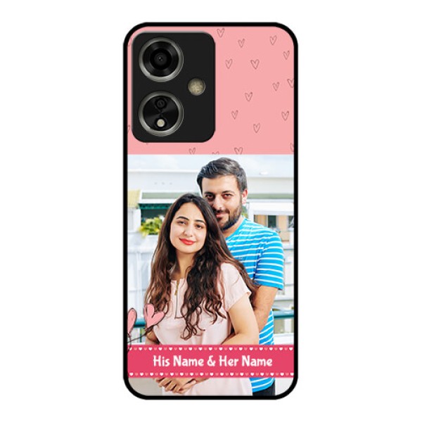 Oppo A59 5G Custom Glass Phone Case - Love Design Peach Color Oppo A59 5G Custom Glass Phone Case - Love Design Peach Color