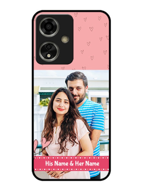 Custom Oppo A59 5G Custom Glass Phone Case - Love Design Peach Color