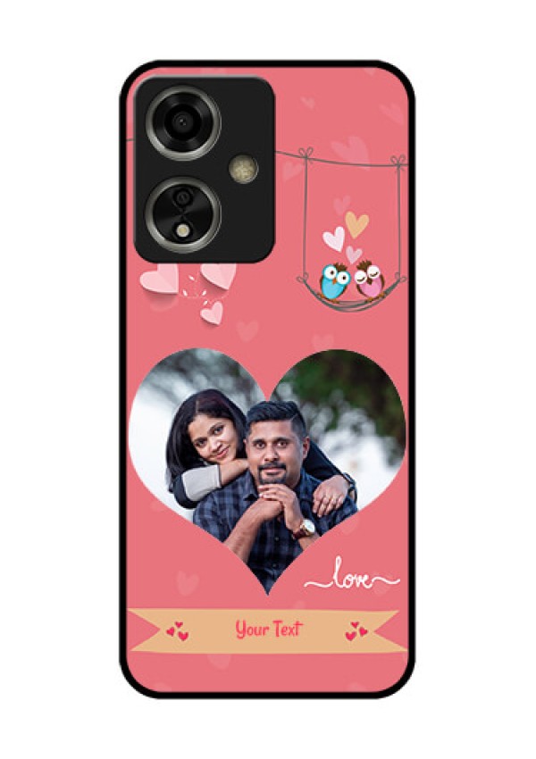 Oppo A59 5G Custom Glass Phone Case - Peach Color Love Design