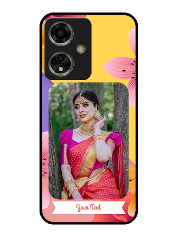 Custom Oppo A59 5G Custom Glass Phone Case - 3 Image With Vintage Floral Design