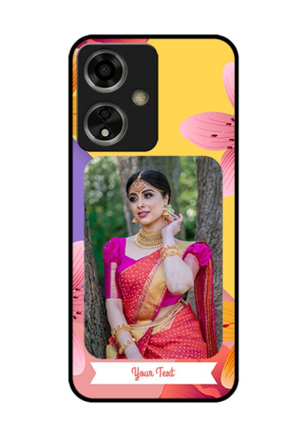 Oppo A59 5G Custom Glass Phone Case - 3 Image With Vintage Floral Design