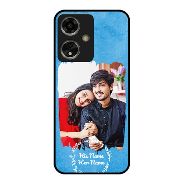 Oppo A59 5G Custom Glass Phone Case - Blue Color Vintage Design Oppo A59 5G Custom Glass Phone Case - Blue Color Vintage Design