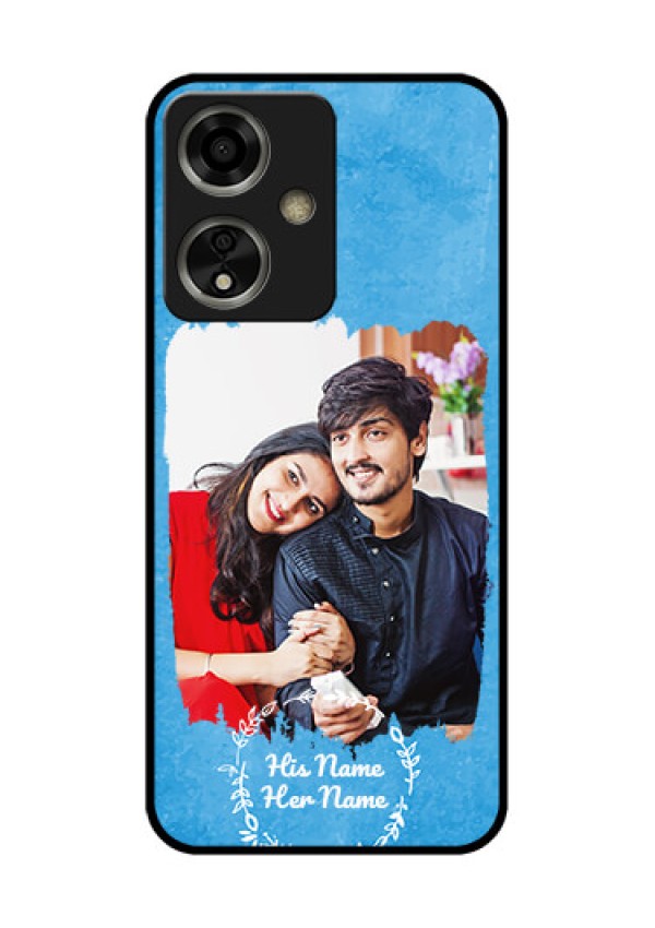 Oppo A59 5G Custom Glass Phone Case - Blue Color Vintage Design