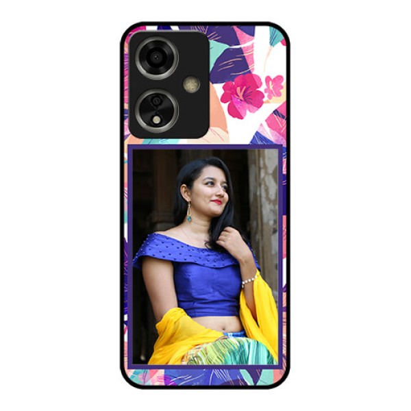Oppo A59 5G Custom Glass Phone Case - Abstract Floral Design