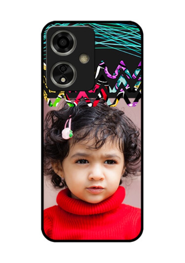 Oppo A59 5G Custom Glass Phone Case - Neon Abstract Design