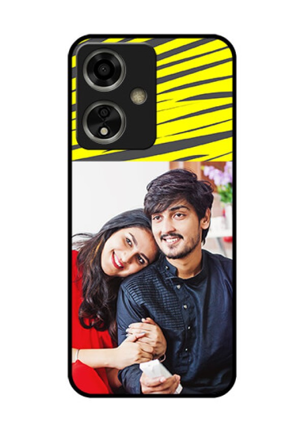 Oppo A59 5G Custom Glass Phone Case - Yellow Abstract Design