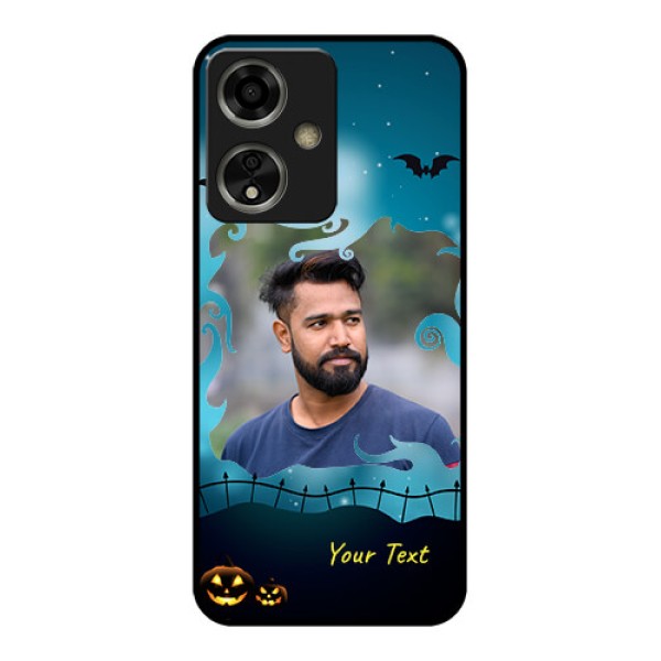 Oppo A59 5G Custom Glass Phone Case - Halloween Frame Design