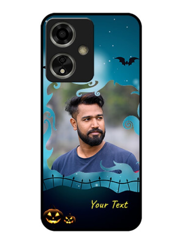 Custom Oppo A59 5G Custom Glass Phone Case - Halloween Frame Design