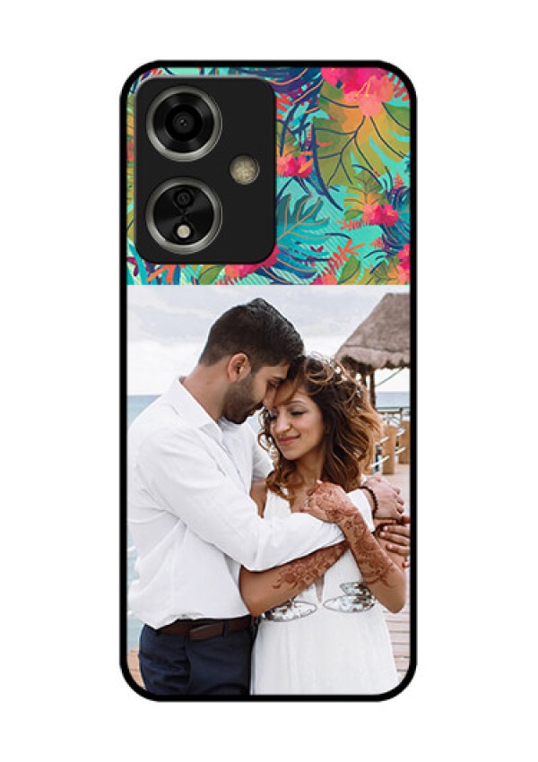 Oppo A59 5G Custom Glass Phone Case - Watercolor Floral Design