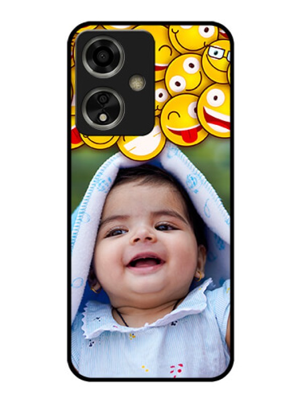 Custom Oppo A59 5G Custom Glass Phone Case - With Smiley Emoji Design