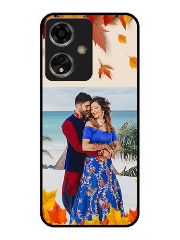 Custom Oppo A59 5G Custom Glass Phone Case - Autumn Maple Leaves Design