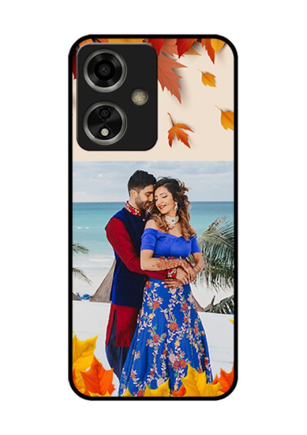 Oppo A59 5G Custom Glass Phone Case - Autumn Maple Leaves Design