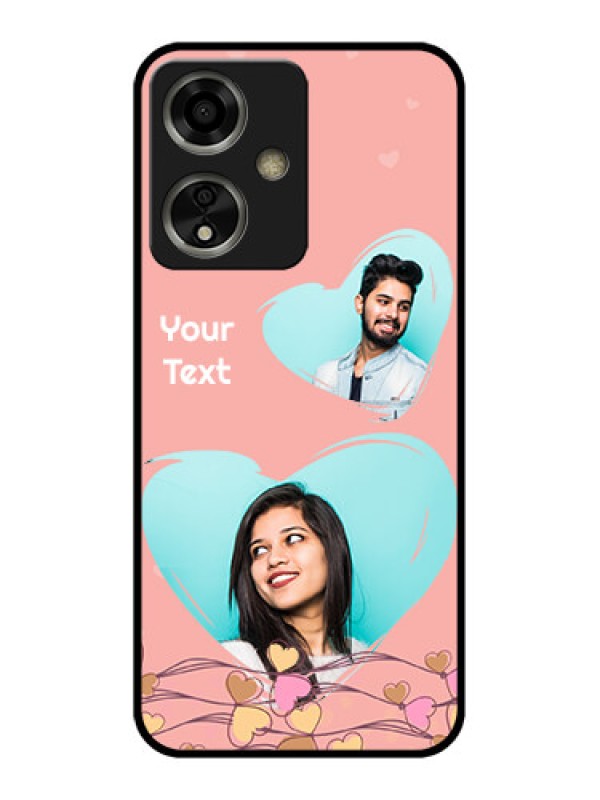 Custom Oppo A59 5G Custom Glass Phone Case - Love Doodle Design