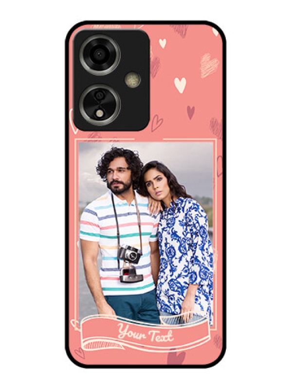 Custom Oppo A59 5G Custom Glass Phone Case - Love Doodle Art Design