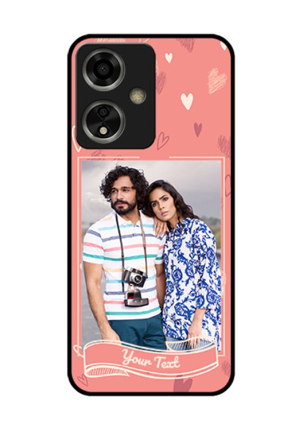 Oppo A59 5G Custom Glass Phone Case - Love Doodle Art Design