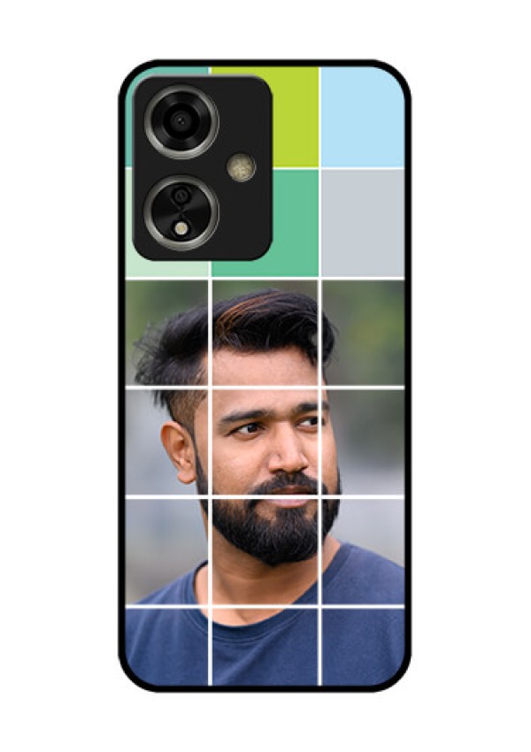 Oppo A59 5G Custom Glass Phone Case - With White Box Pattern