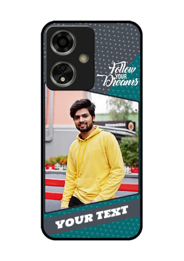 Oppo A59 5G Custom Glass Phone Case - Background Pattern Design With Quote