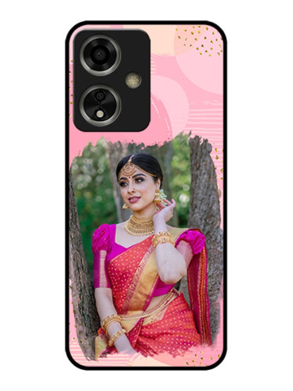 Custom Oppo A59 5G Custom Glass Phone Case - Gold Glitter Splash Design