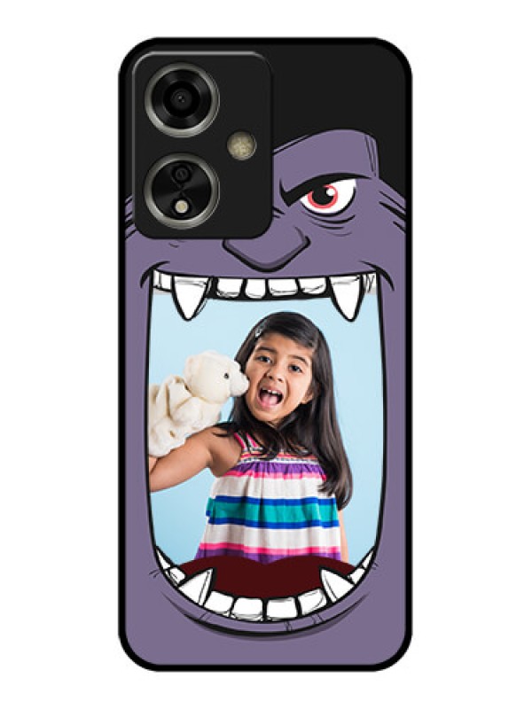 Custom Oppo A59 5G Custom Glass Phone Case - Angry Monster Design