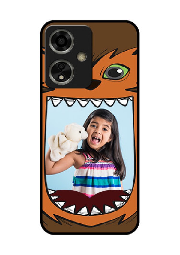 Oppo A59 5G Custom Glass Phone Case - Owl Monster Back Case Design