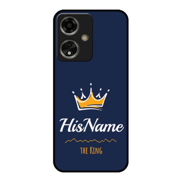 Oppo A59 5G Custom Glass Phone Case - King With Name Design