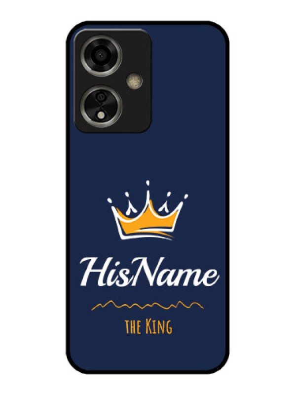 Custom Oppo A59 5G Custom Glass Phone Case - King With Name Design